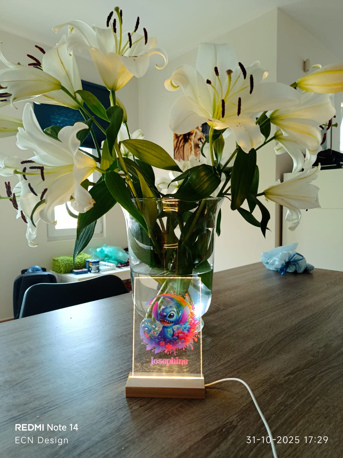 LED-lamp met bloemen